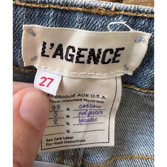 NWT L’Agence High Rise Desert Distressed jeans Size 27 Women’s Blue High Line - Picture 3 of 11